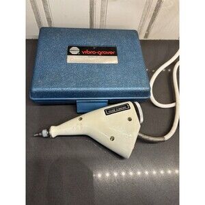 Vintage BURGESS Vibrio-Graver Handheld Electric Etching Engraving W/ Case Works